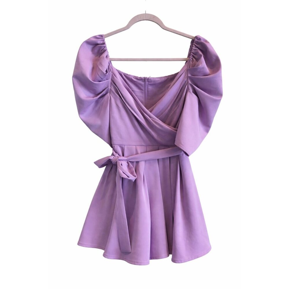 Do+Be Women's Lilac Pastel Purple Butterfly Sleeve Mini Romper, NWT, Sz S - Picture 2 of 6